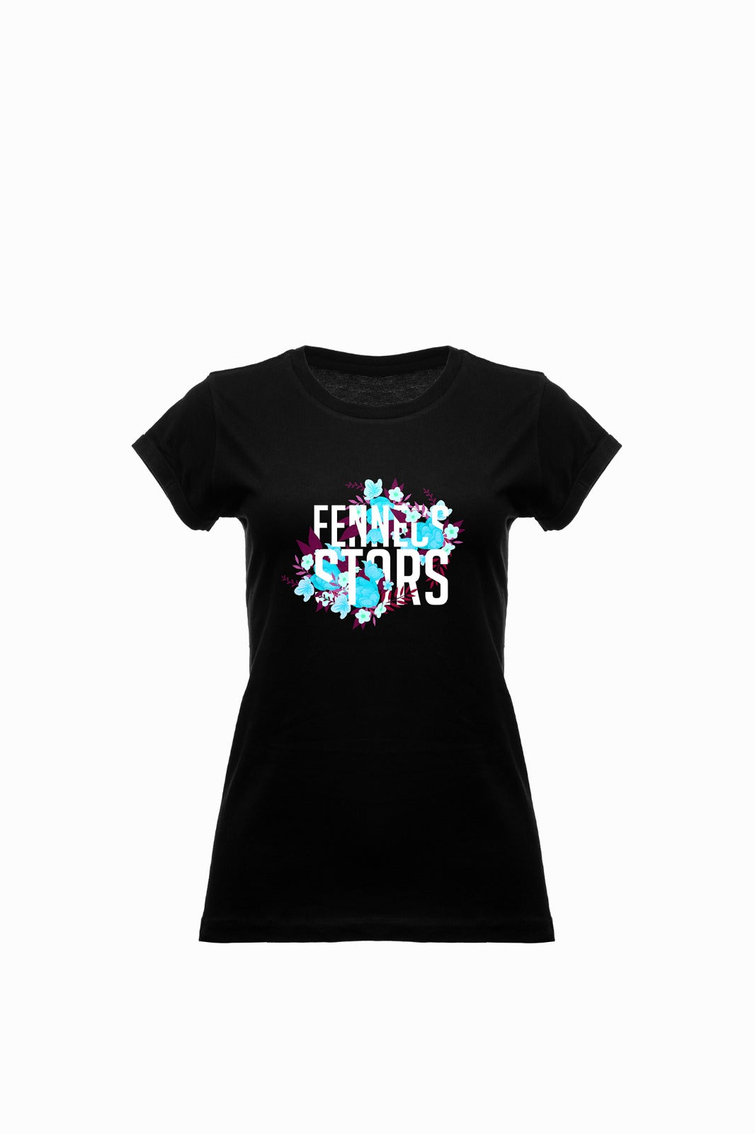TEE SHIRT FLOWER TURQUOIZE