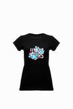 TEE SHIRT FLOWER TURQUOIZE